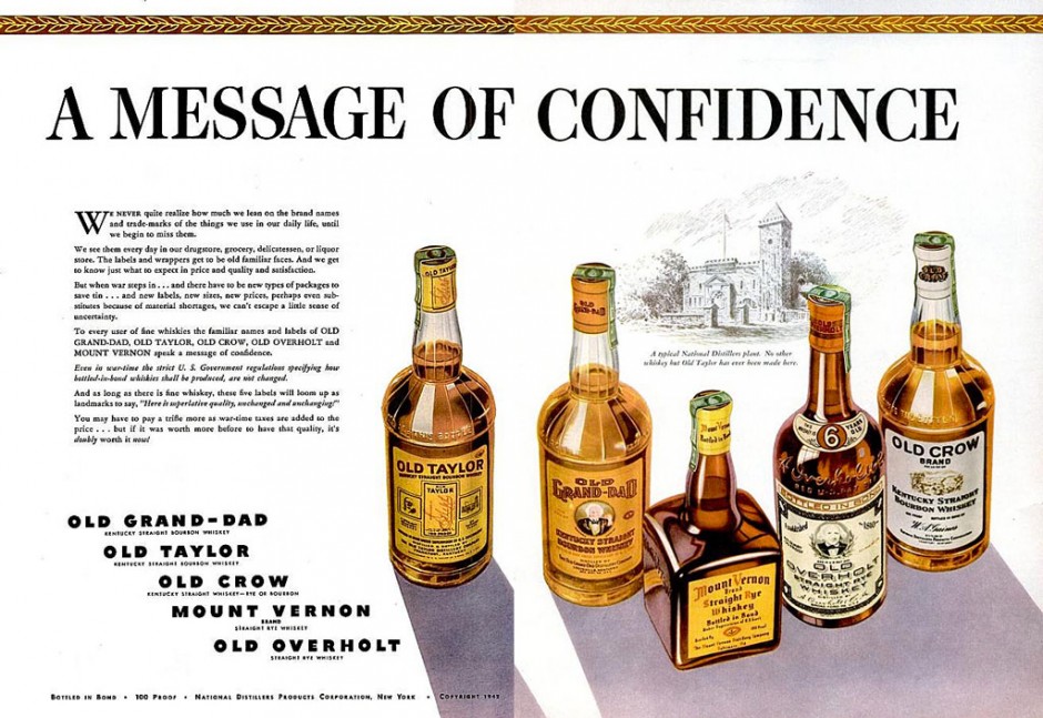 National Distillers ad circa 1942 - Americas big four distilling companies
