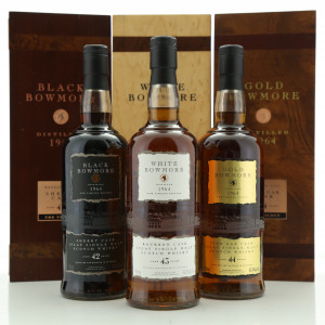 Bowmore 1964 Black, Gold &amp; White Trilogy 3 x 75cl