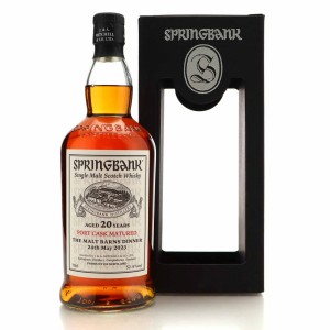 Springbank 20 Port Cask Malt Barns Dinner 2023