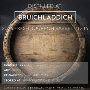 1 Bruichladdich 2006 Fresh Bourbon Barrel #1246 / Cask in storage at Bruichladdich