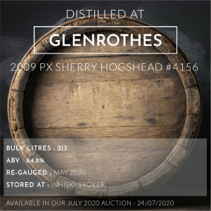 1 Glenrothes 2009 PX Sherry Hogshead #4156 / Cask in storage at Whiskybroker