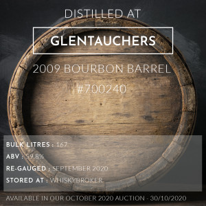 Glentauchers 2009 Bourbon Barrel #700240 / Cask in storage at Whiskybroker