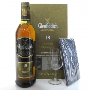Glenfiddich 18 Greek Gift Set Including Glass