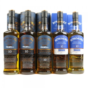 Bowmore Tempest 10 Year Old Batch  1 to  5   5x 70cl