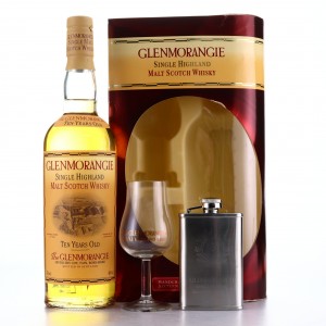 Glenmorangie 10 Year Old Gift Set   with Glass   Pocket Flask