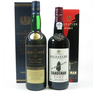 Glenlivet 18 Giftpack Free Bottle Of Sandeman Port
