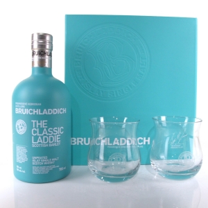Bruichladdich The Classic Laddie Scottish Barley And Two Glasses