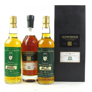 Glenmorangie Single Cask 16 Year Old   400 Years of Golf in Dornoch Including 2 Club Bottles 3 x 70cl