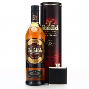 Glenfiddich 15 Solera Reserve Pre 2007 With Hip Flask