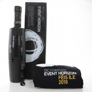Octomore 2007 Event Horizon 12 Year Old   Feis Ile 2019 Signed with T Shirt   Pin Badge
