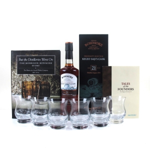 Bowmore 1991 Keizo Saji s Cask 21 Year Old   with 6 x Glasses and 2 x Books
