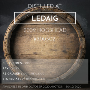 Ledaig 2009 Hogshead #700502 / Cask in storage at Whiskybroker