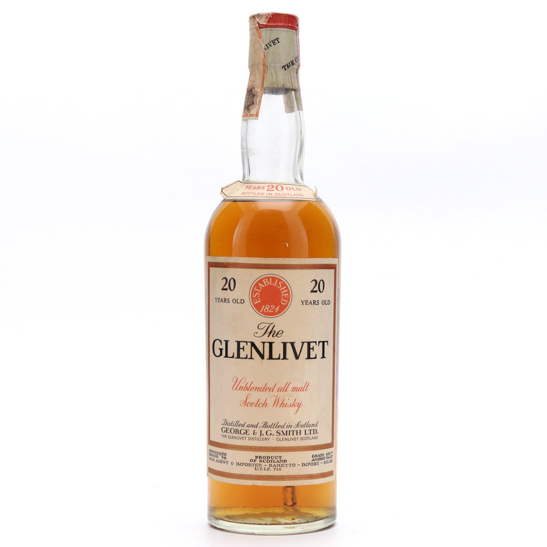 Glenlivet 20 Year Old 1960s / Baretto Import Whisky Auctioneer