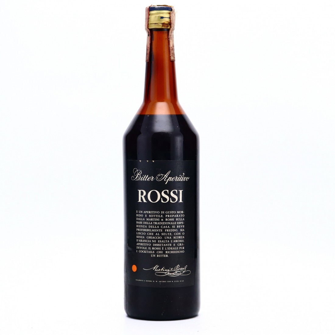 Martini and Rossi Bitter Aperitivo 1 Litre 1960s Whisky Auctioneer