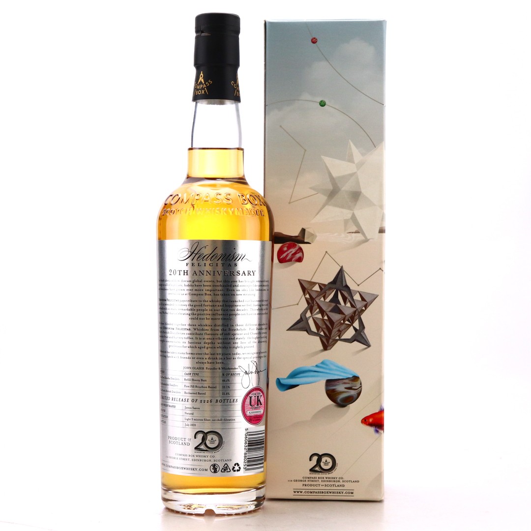 Compass Box Hedonism Felicitas / 20th Anniversary Whisky Auctioneer