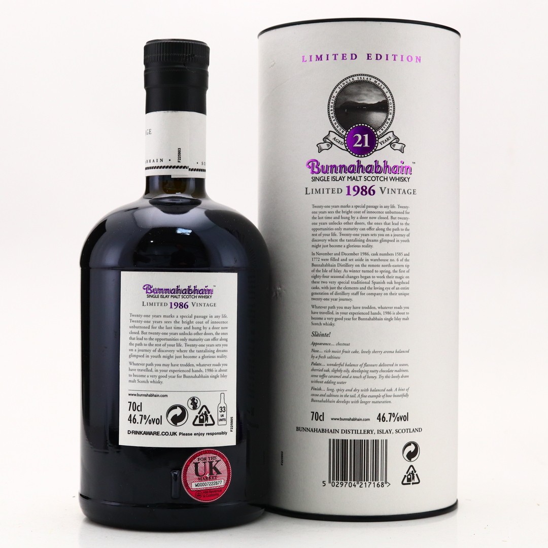 Bunnahabhain 1986 21 Year Old Whisky Auctioneer