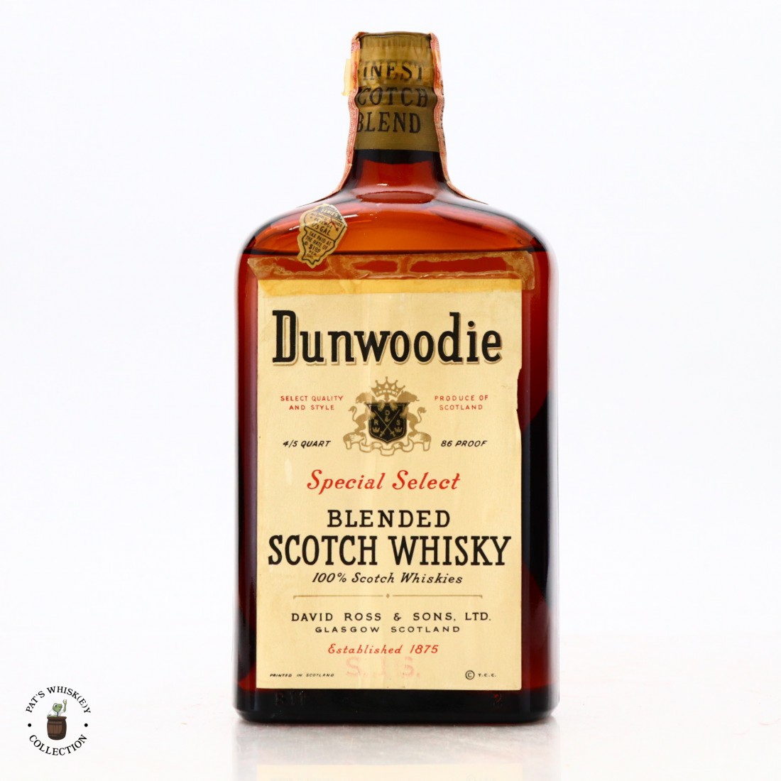 Dunwoodie Special Select Blended Scotch Whisky 1940s / US Import