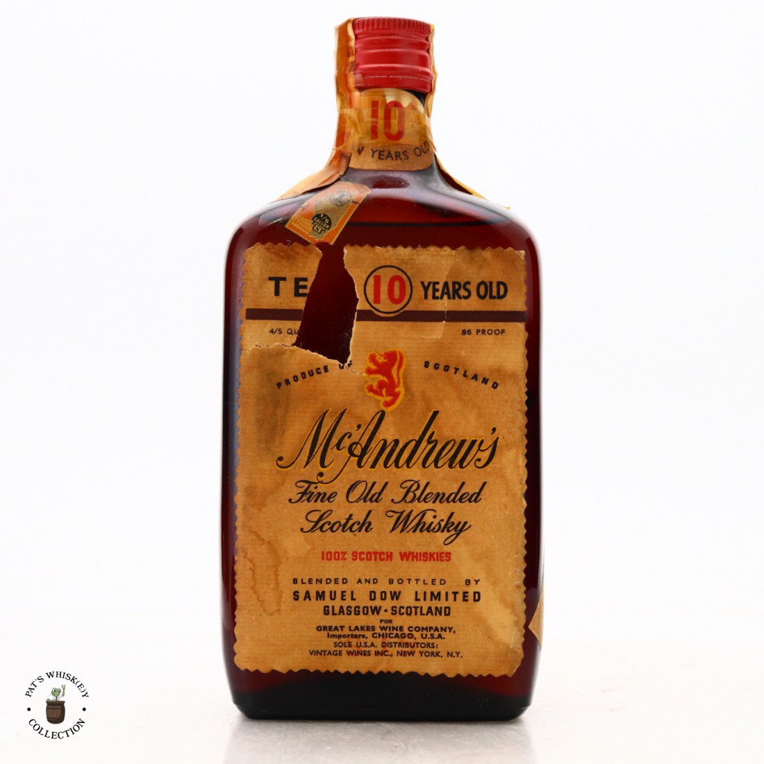 McAndrew's 10 Year Old Blended Scotch Whisky 1940s / US Import Whisky