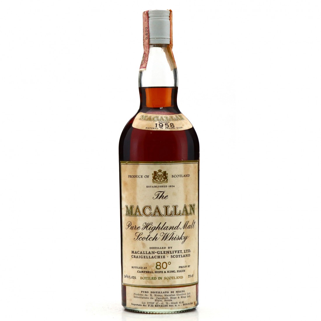 Macallan 1958 Campbell, Hope and King 80 Proof / Rinaldi