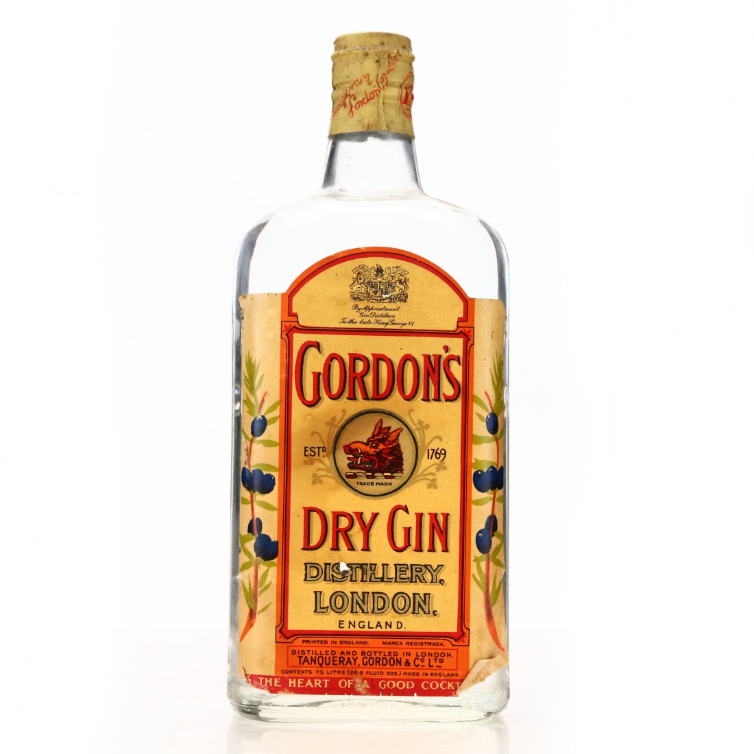 Gordon's Dry Gin 1950s Whisky Auctioneer