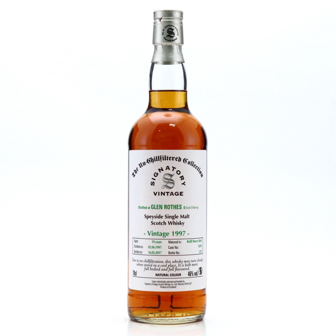 Glenrothes 1997 Signatory Vintage 19 Year Old Whisky Auctioneer