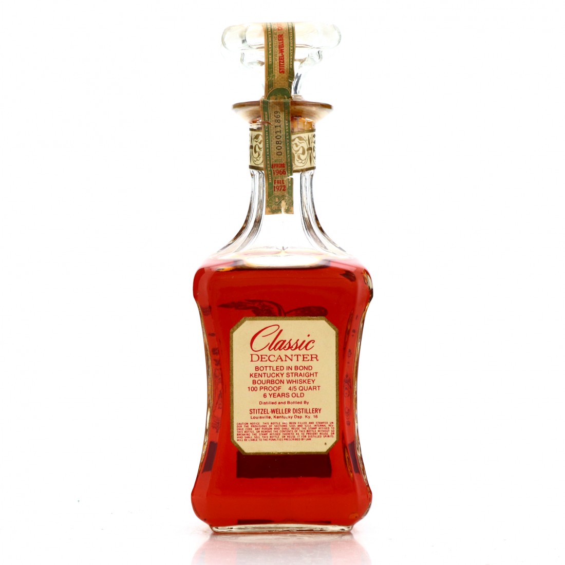 Old Fitzgerald 1966 Bottled in Bond 6 Year Old 100 Proof Classic