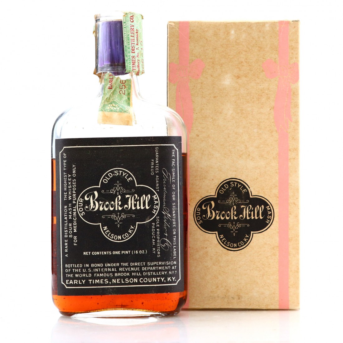 Brook Hill 1917 Bottled in Bond 15 Year Old Pint / Prohibition Era
