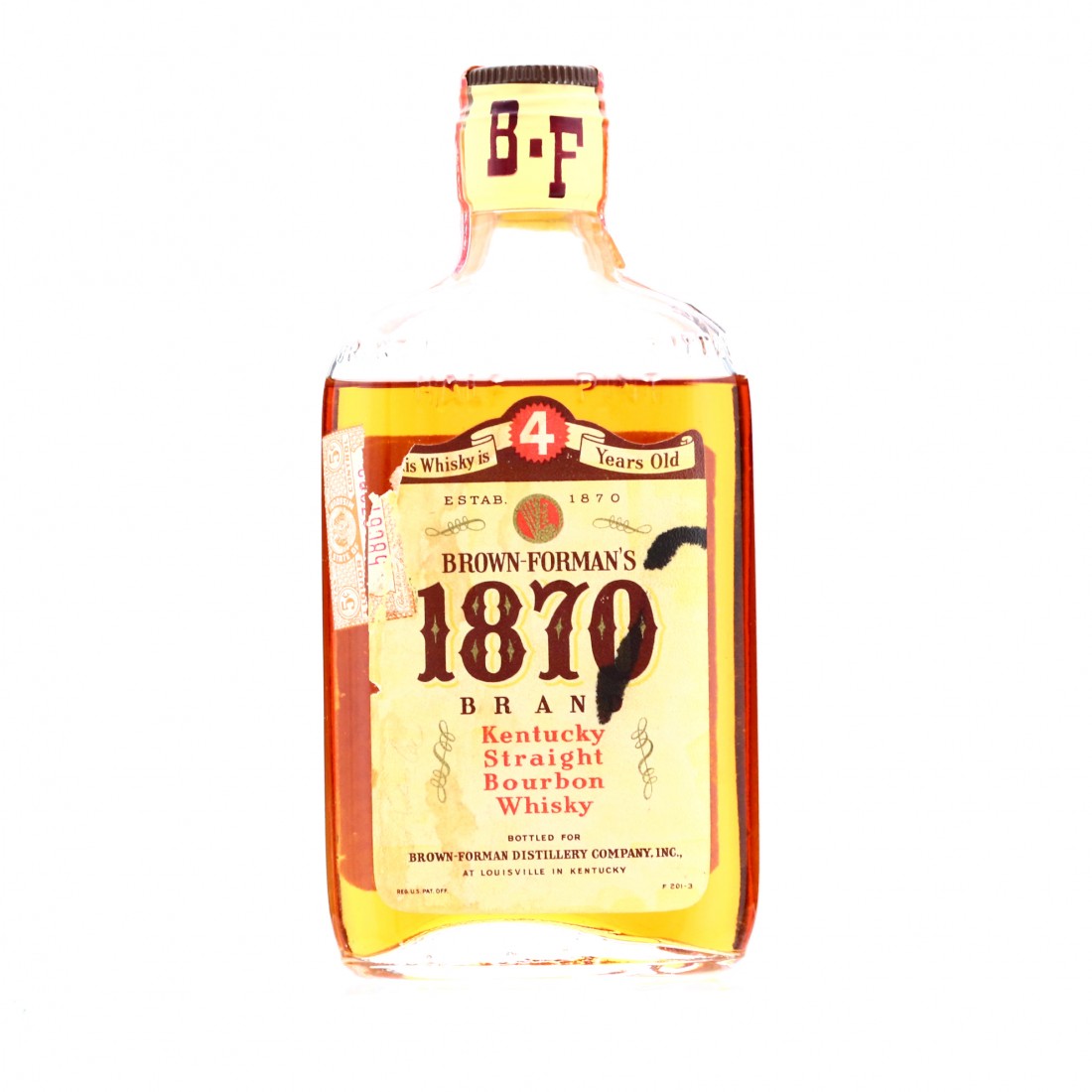 Brown Forman's 1870 Brand Kentucky Straight Bourbon Half Pint 1940