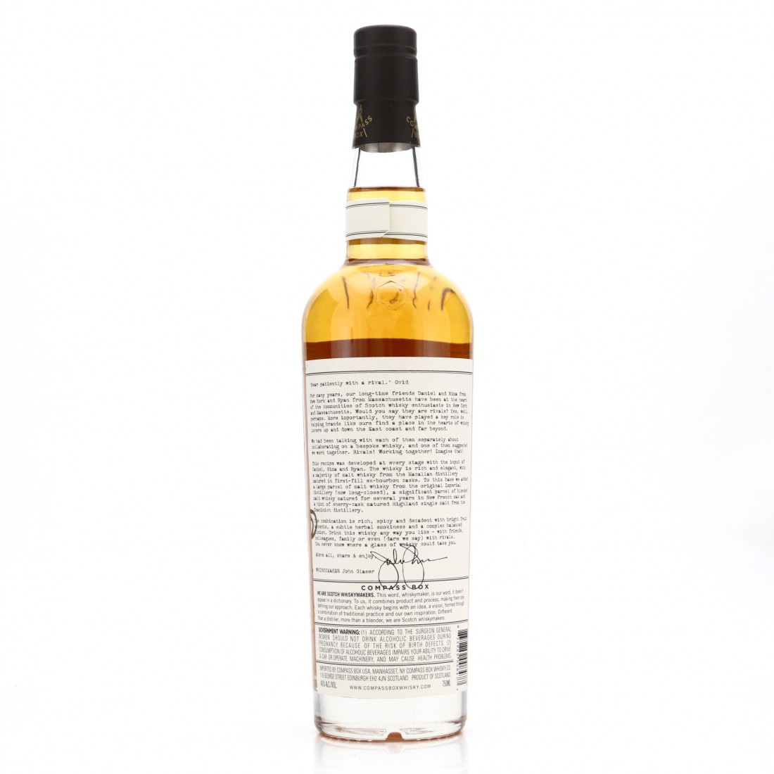 Compass Box Rivals 75cl / US Signed by John Glaser Whisky Auctioneer