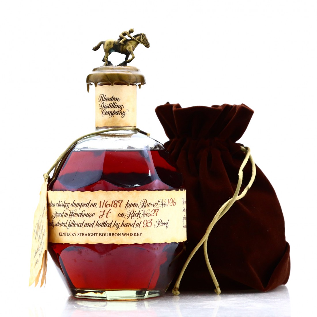 Blanton's Single Barrel Bourbon dumped 1987 Whisky Auctioneer