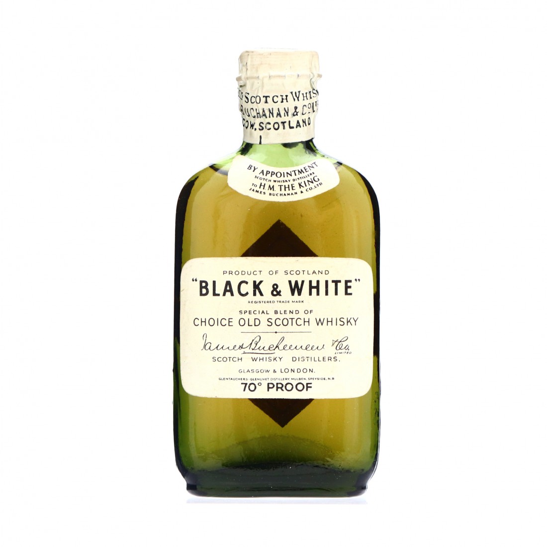 Black and White Scotch Whisky Miniature circa 1940s Whisky Auctioneer