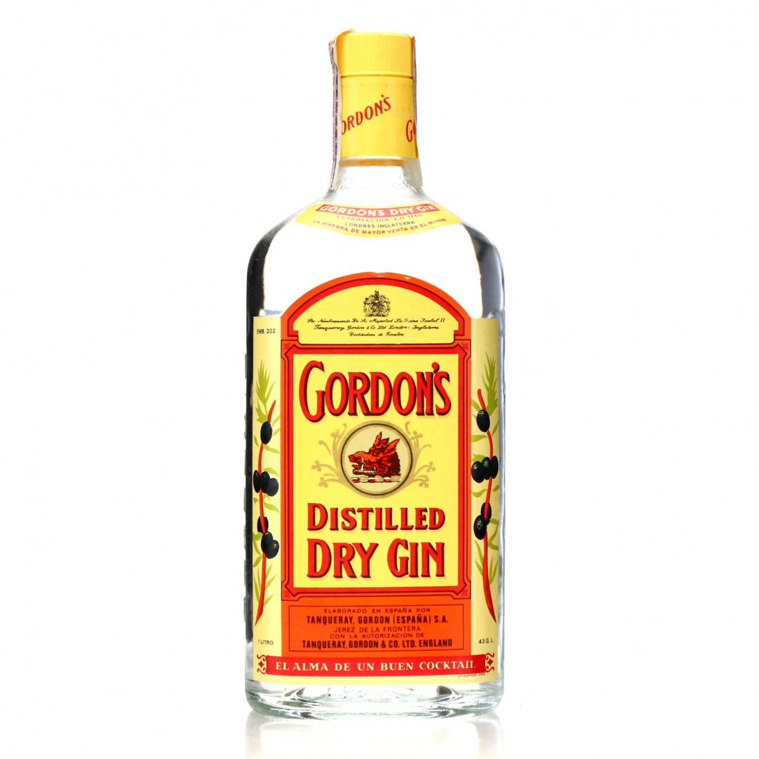 Gordon's Dry Gin 1 Litre 1980s Whisky Auctioneer
