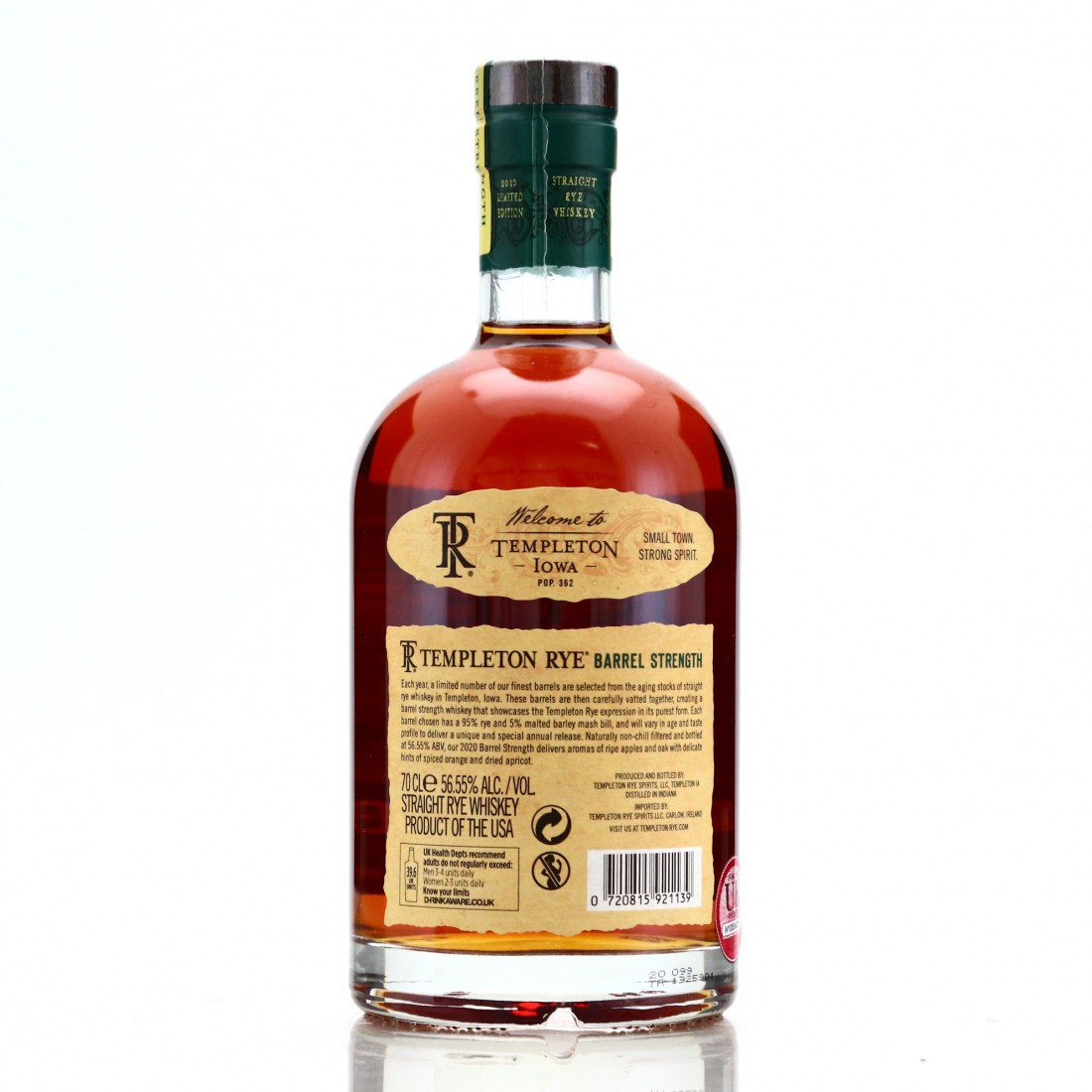 Templeton Barrel Strength Rye 2020 70cl Whisky Auctioneer