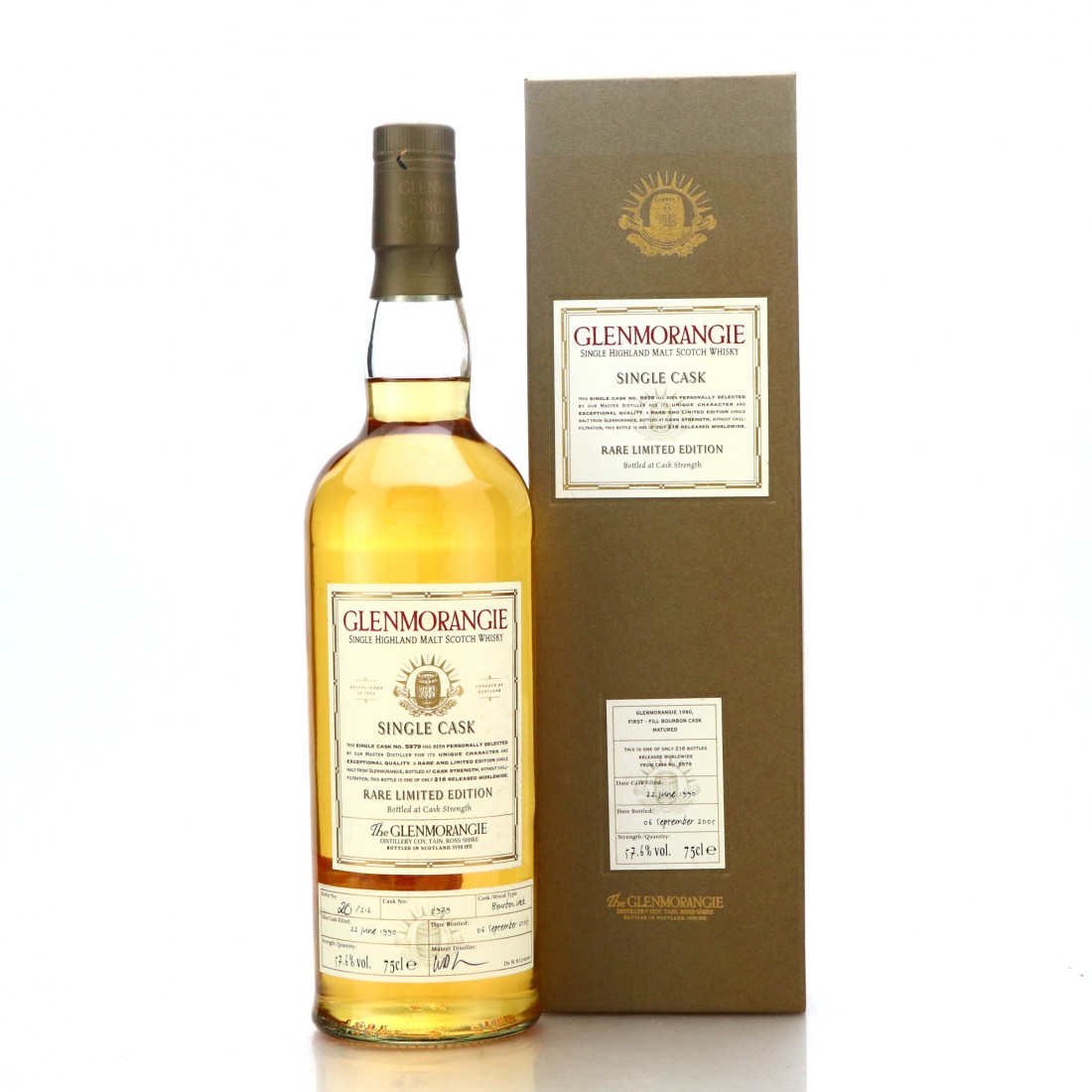 Glenmorangie 1990 Single Bourbon Cask 5979 75cl Whisky Auctioneer