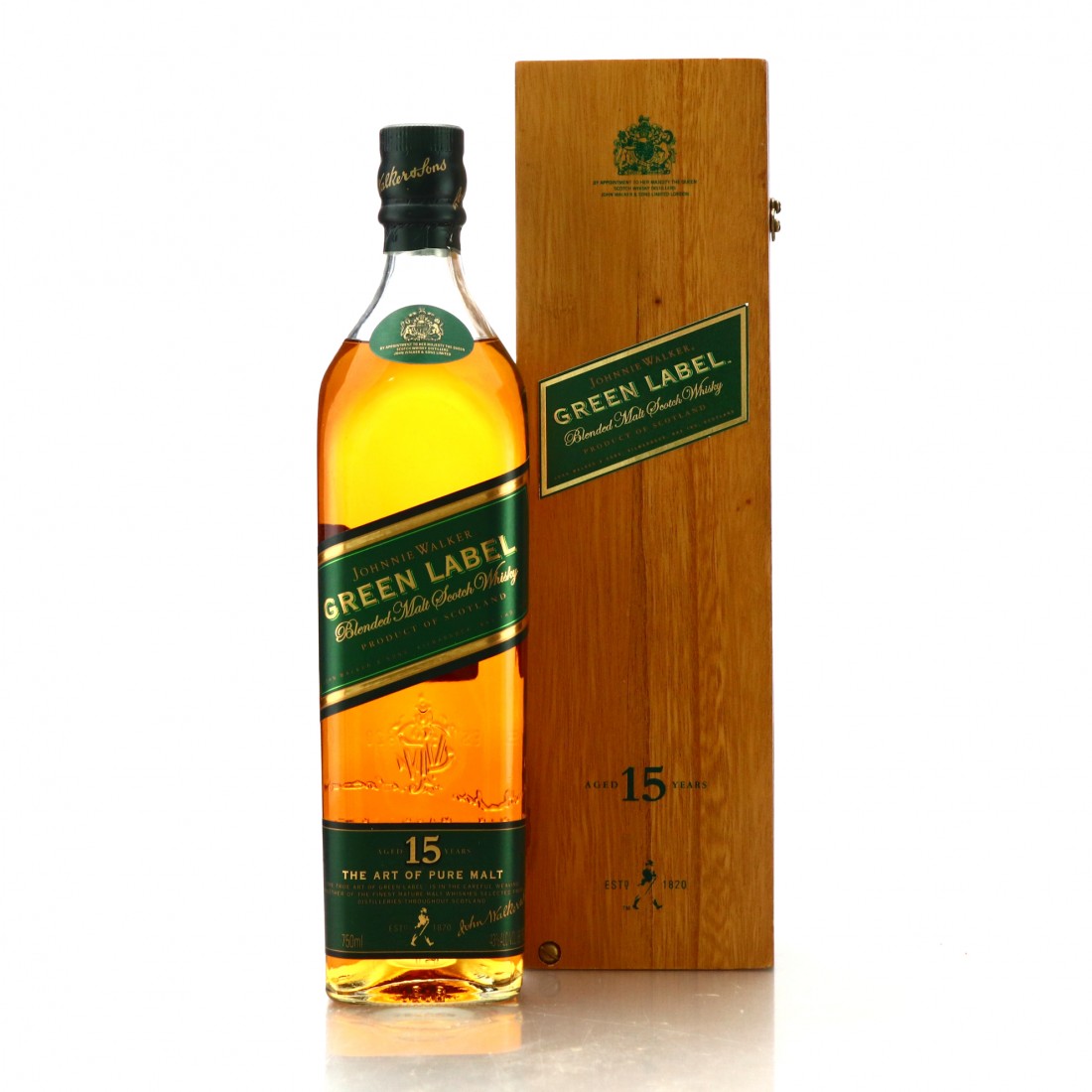 Johnnie Walker Green Label 15 Year Old 75cl / US Import Whisky Auctioneer