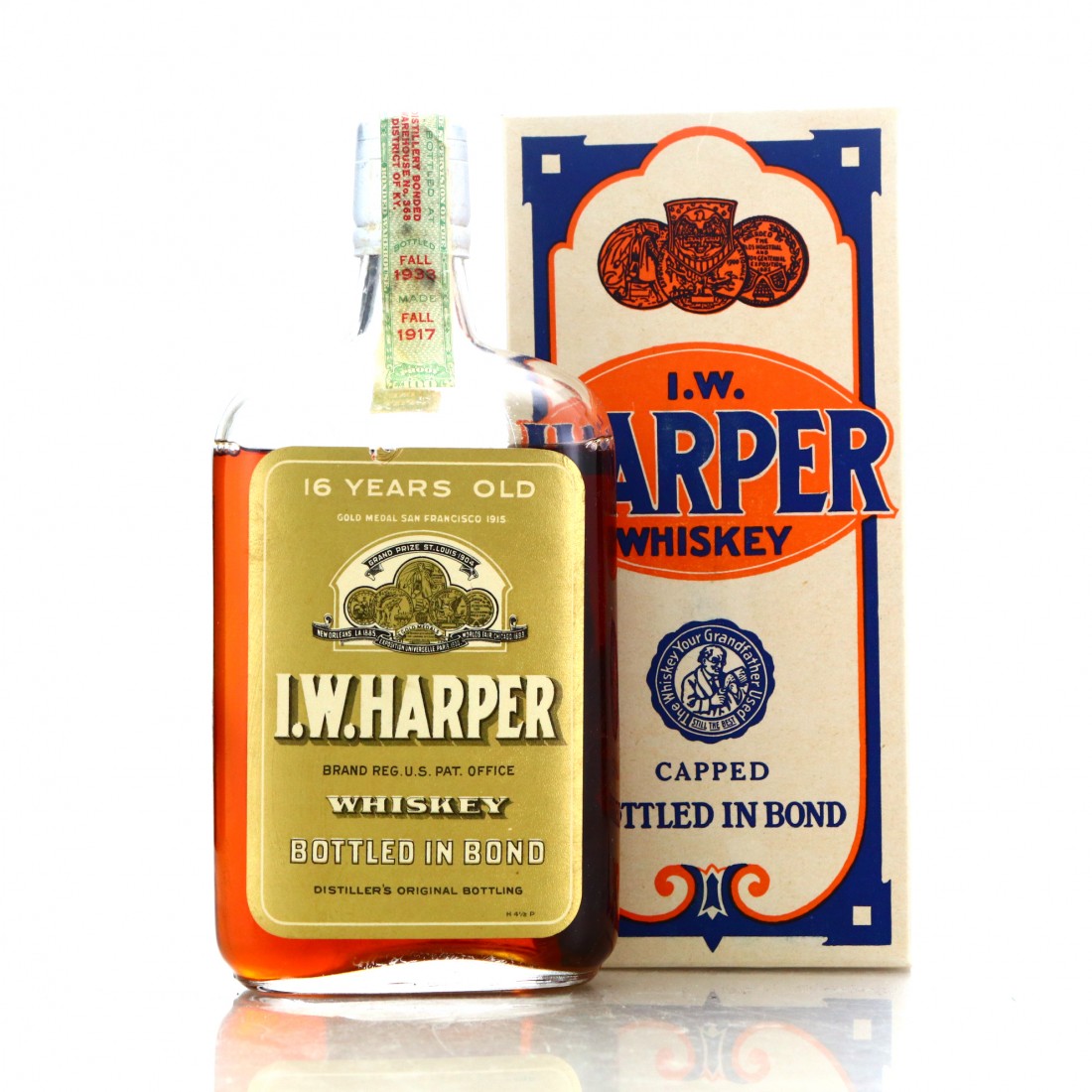 I.W Harper 1917 Bottled in Bond 16 Year Old Pint / Prohibition Era