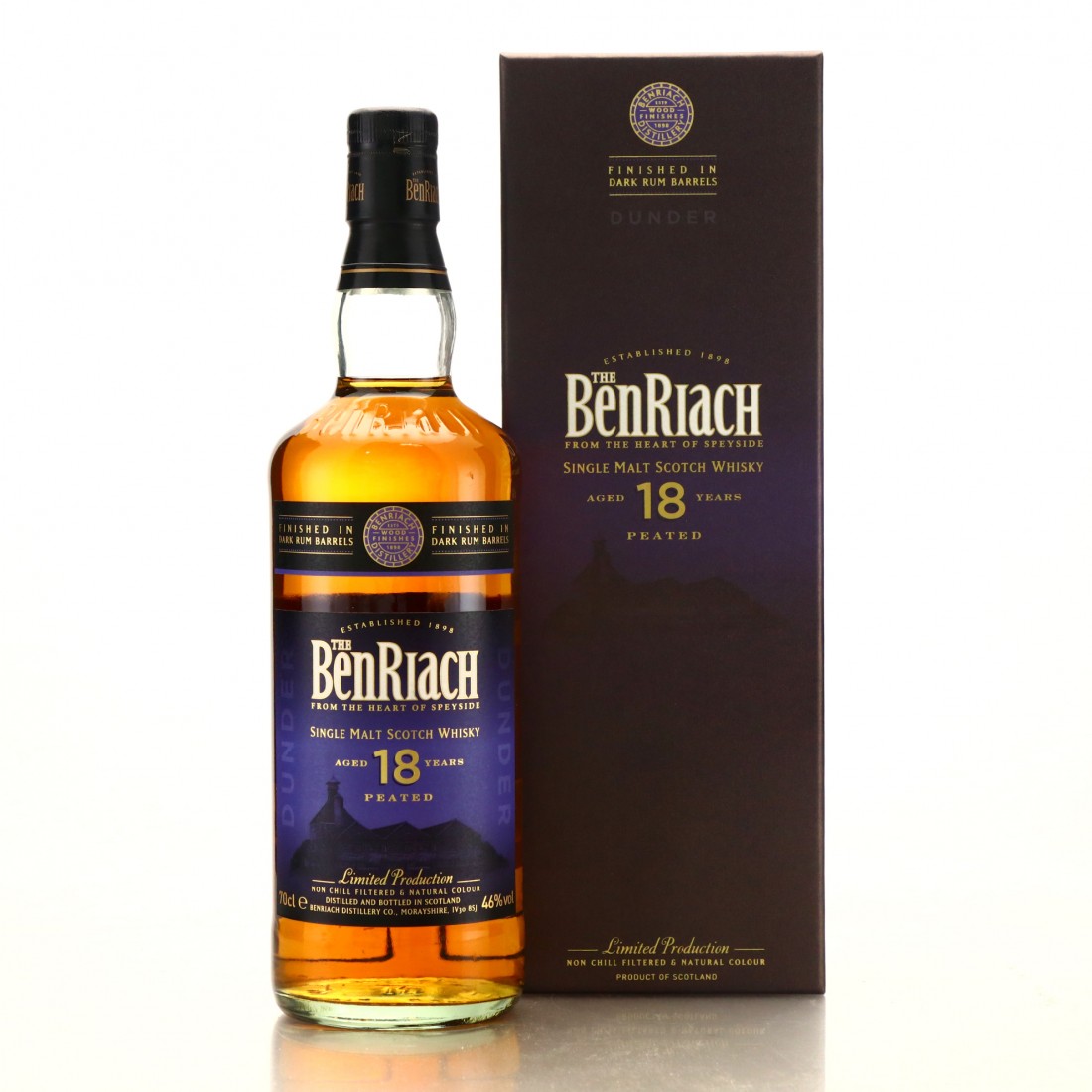 Benriach Dunder 18 Year Old Peated Dark Rum Wood Finish Whisky Auctioneer