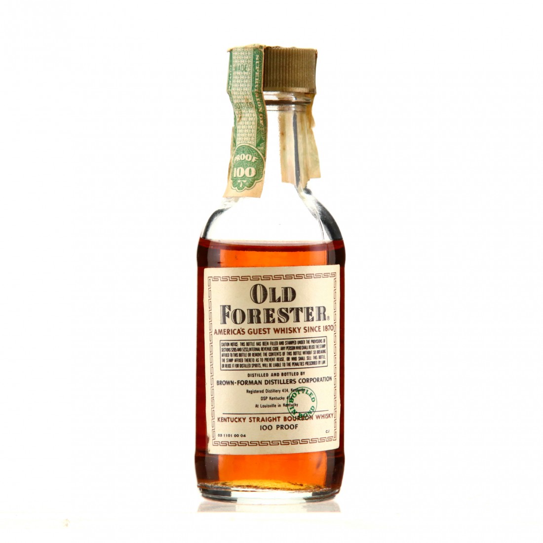 Old Forester Bottled in Bond Bourbon Miniature 1979 Whisky Auctioneer