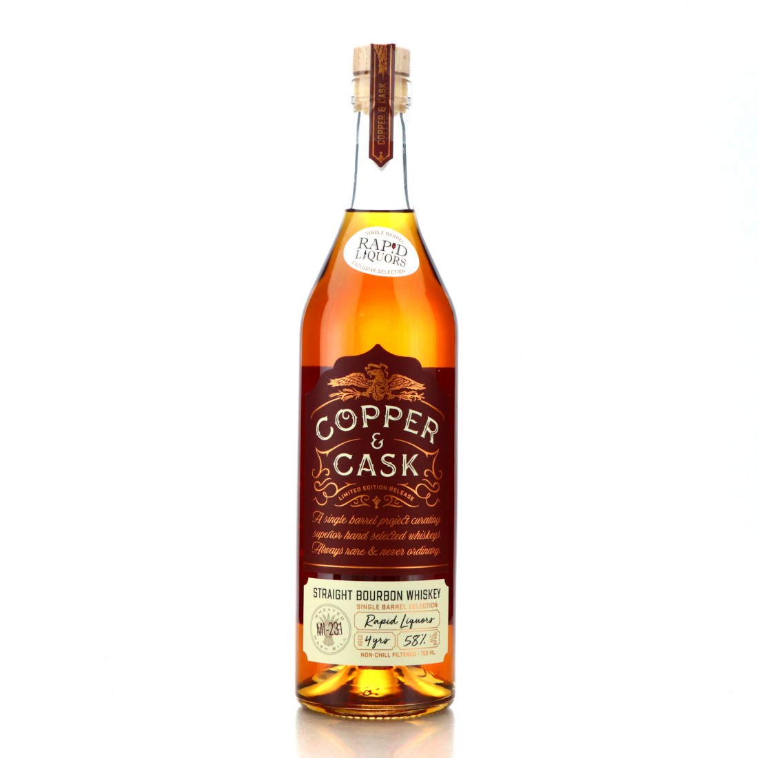 Copper and Cask 2016 Single Barrel 4 Year Old Bourbon Whisky Auctioneer