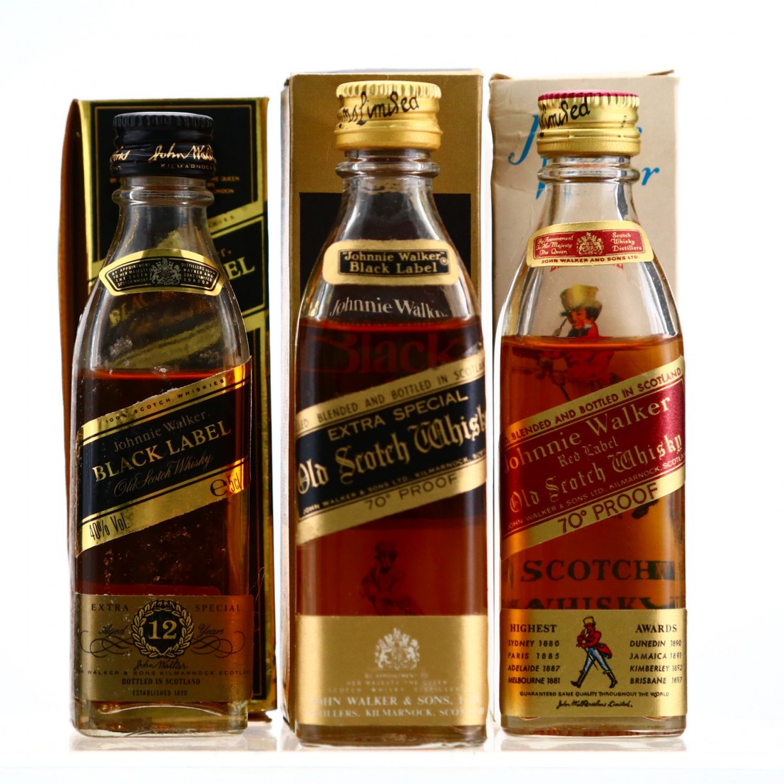Johnnie Walker Miniature x 3 Whisky Auctioneer