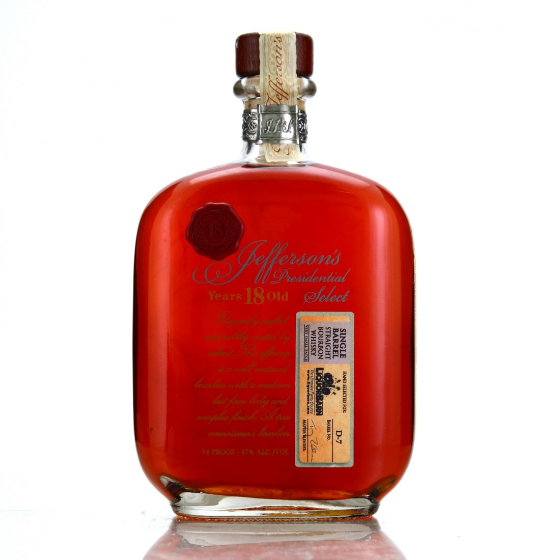 Jefferson's Presidential Select 18 Year Old Single Barrel Bourbon D7