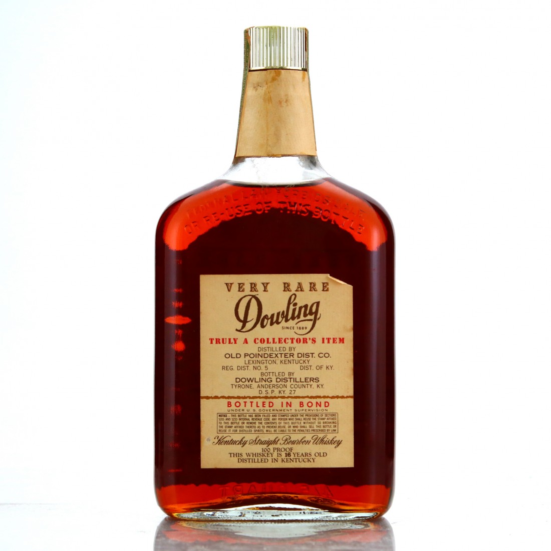 Dowling 1953 Bottled in Bond 16 Year Old Bourbon Whisky Auctioneer