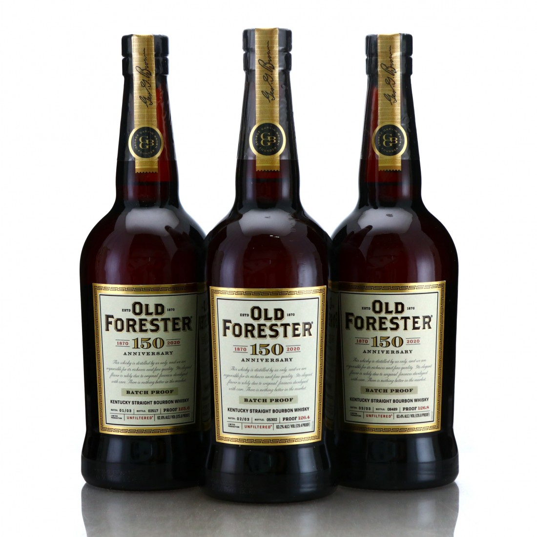 Old Forester 150th Anniversary Batch Proof 3 x 75cl Whisky Auctioneer