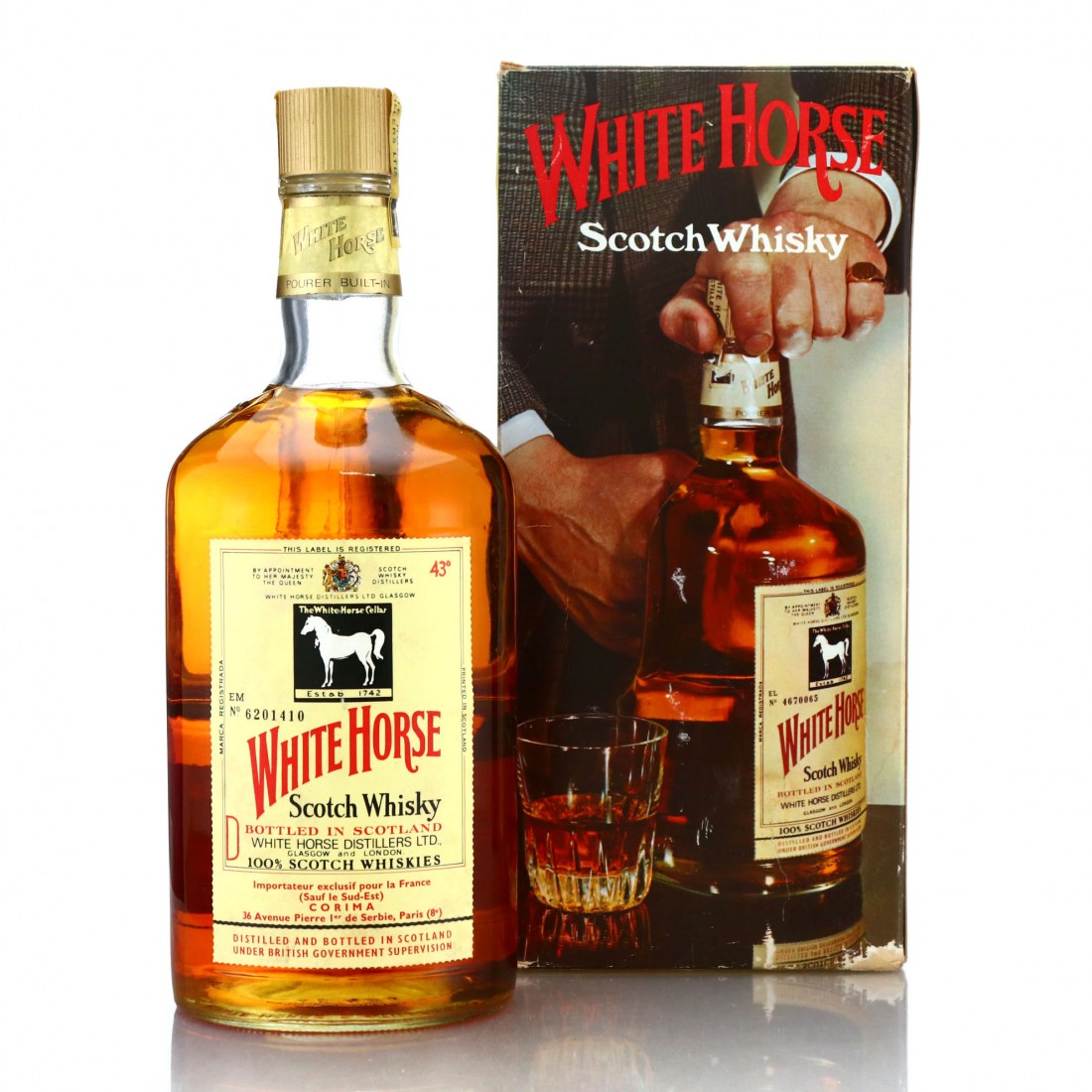 White Horse Scotch Whisky 2 Litre 1970s / French Import Whisky Auctioneer
