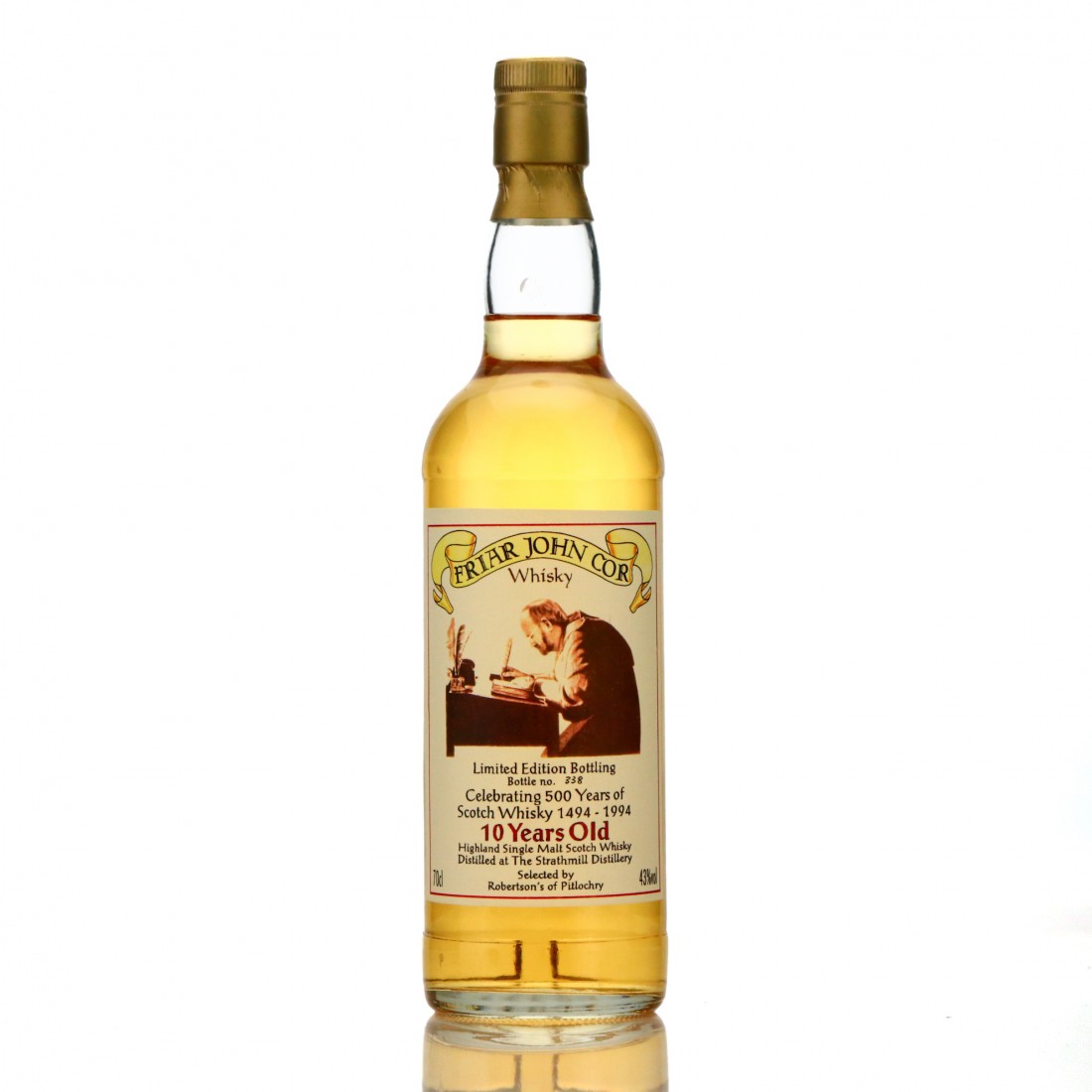 Strathmill 10 Year Old Friar John Cor 500 Years of Scotch Whisky