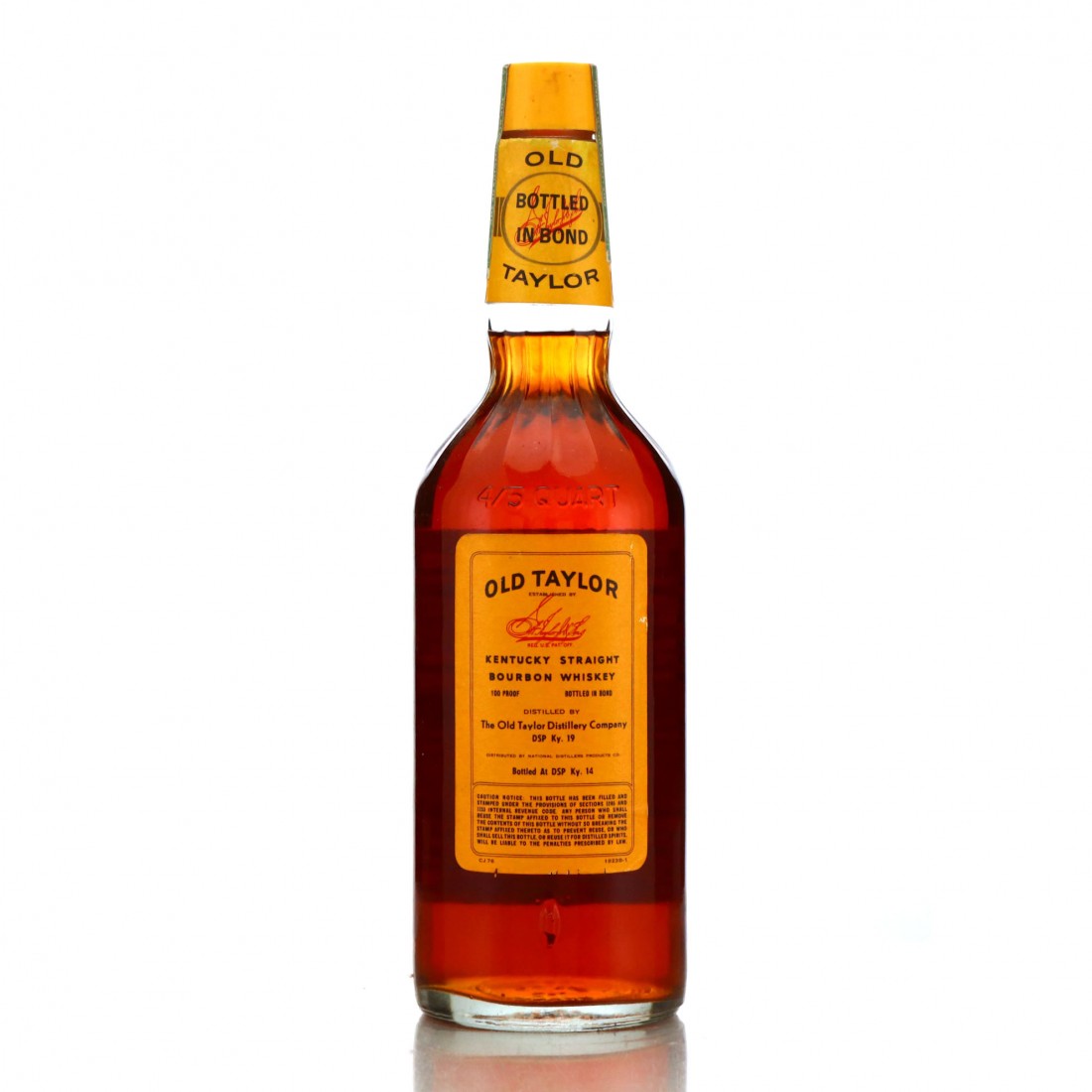 Old Taylor 1969 Bottled in Bond 100 Proof Whisky Auctioneer