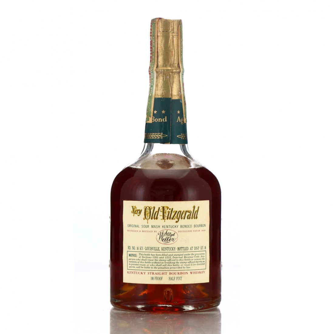 Very Old Fitzgerald 1961 Bottled in Bond 8 Year Old 100 Proof Half Pint / StitzelWeller