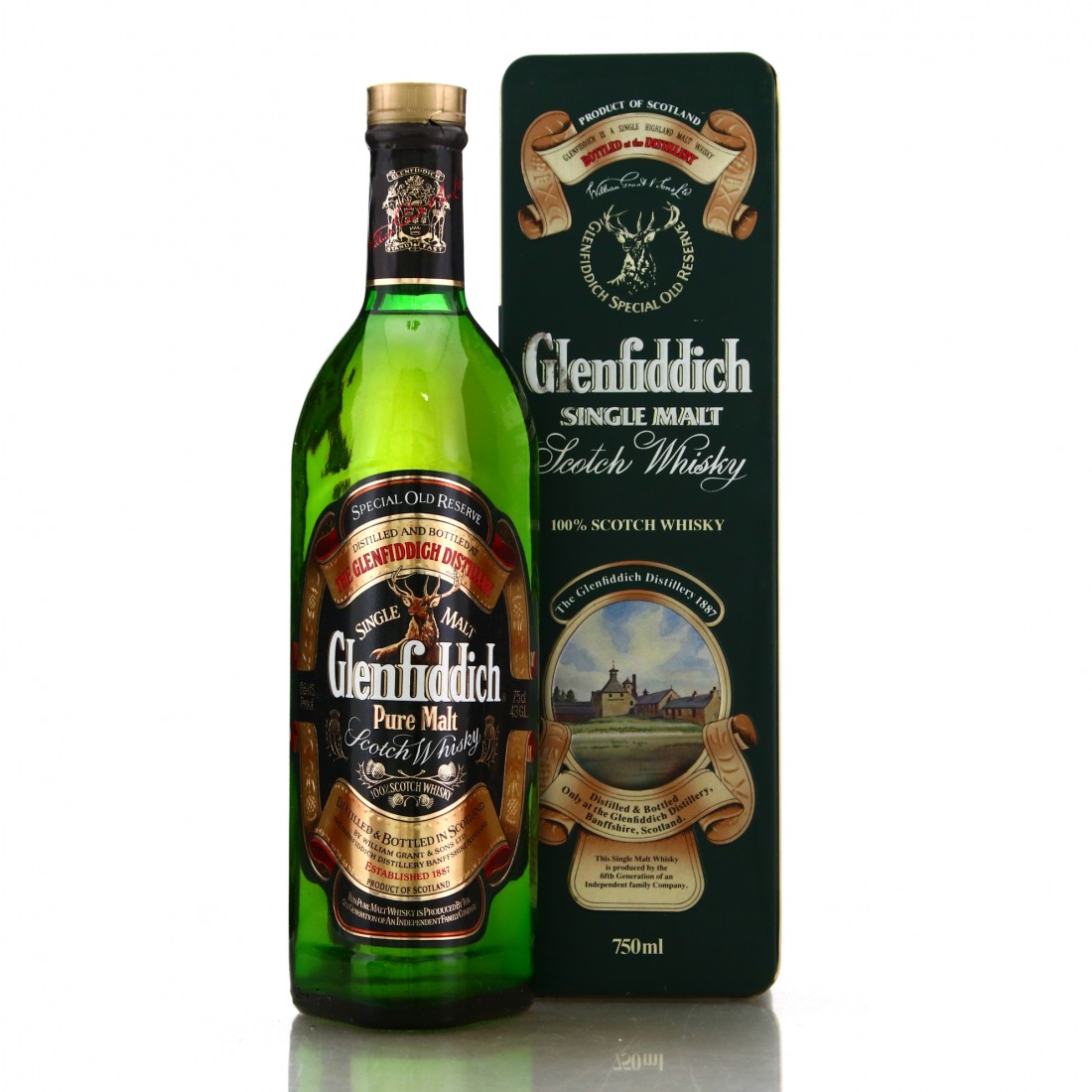 Glenfiddich Special Old Reserve 1980s / Distillery 1887 Tin Whisky