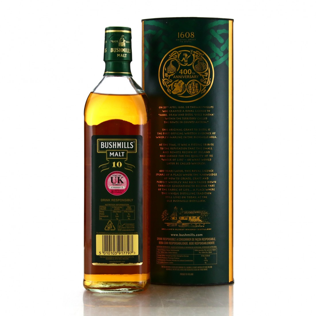 Bushmills 10 Year Old Single Malt / 400th Anniversary | Whisky Auctioneer
