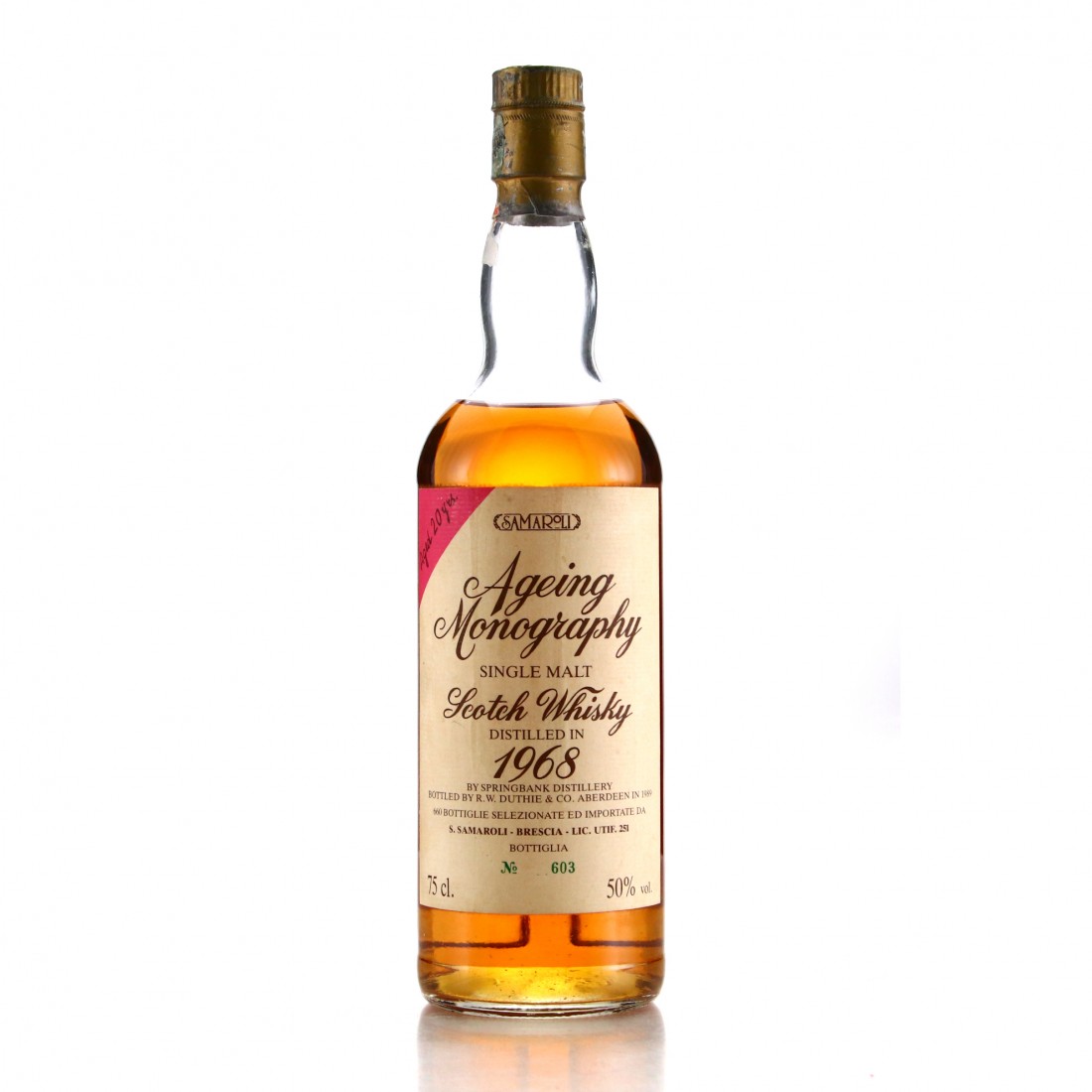 Springbank 1968 Samaroli 20 Year Old / Ageing Monography | Whisky ...